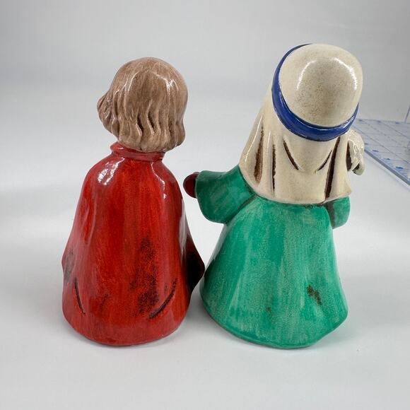 Vintage Chalkware Nativity Set 7 Pc Hand Painted MY Korea Figurines - Picture 6 of 11